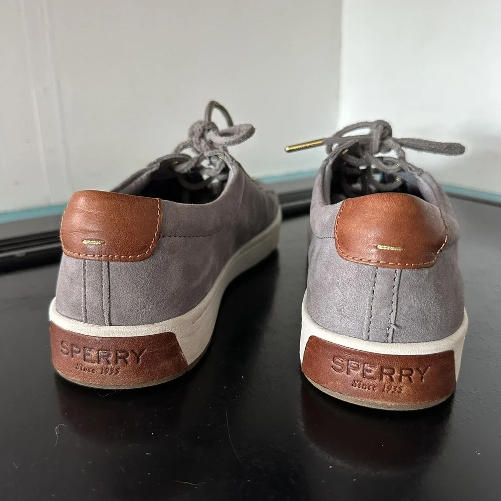 SPERRY‎ Boat Shoes Size 8.5 Women's Gray Suede Vulcanized Nautical Leisurewear